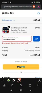 BLACKFRIDAY15 coupon verification screenshot