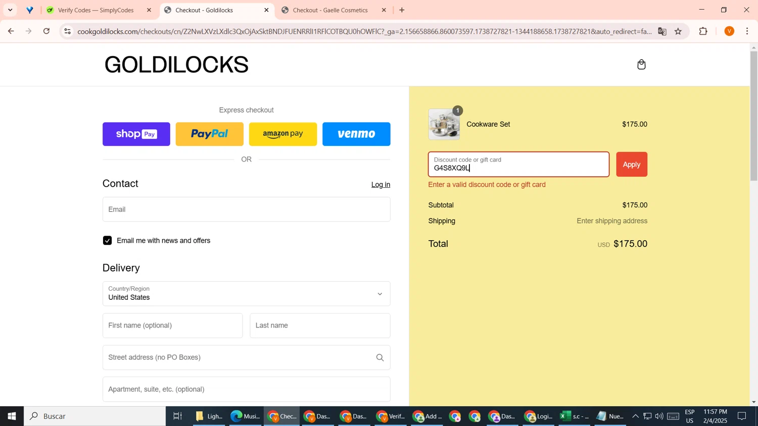 Goldilocks discount code screenshot showing code G4S8XQ9L applied at Goldilocks checkout page. Uploaded by SimplyCodes community member GoldDefender8866 on Feb 5, 2025