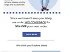 welcomeback coupon verification screenshot