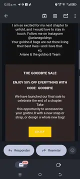 Goodbye coupon verification screenshot