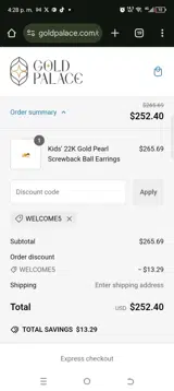 Welcome5 coupon verification screenshot
