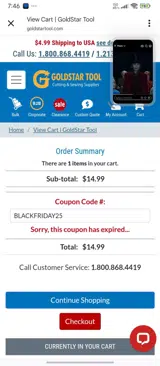 GoldStar Tool coupon verification screenshot
