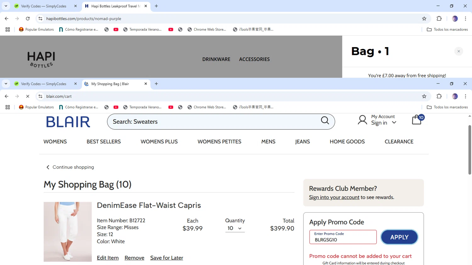 Gold Violin coupon code screenshot showing code BLRGSG10 applied at Gold Violin checkout page. Uploaded by SimplyCodes community member DealLynx6506 on May 3, 2025