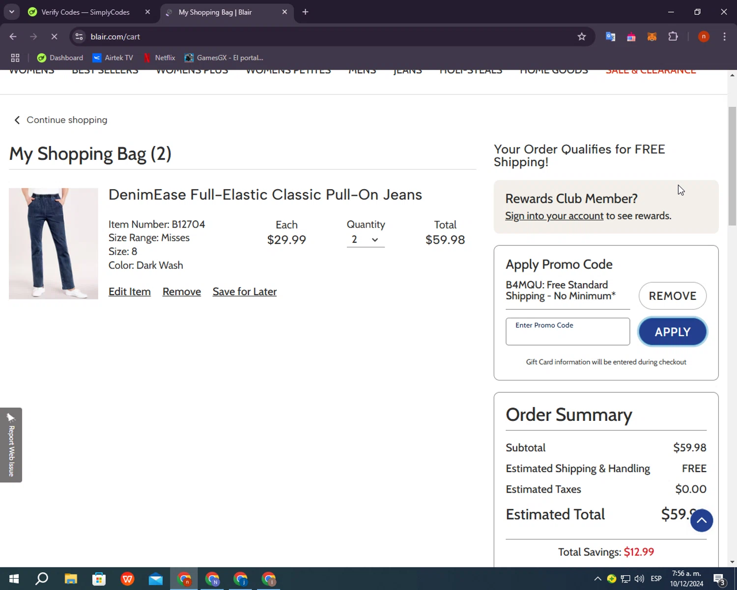 Gold Violin checkout page showing Gold Violin coupon code box | Screenshot taken by SimplyCodes community member on Dec 10, 2024