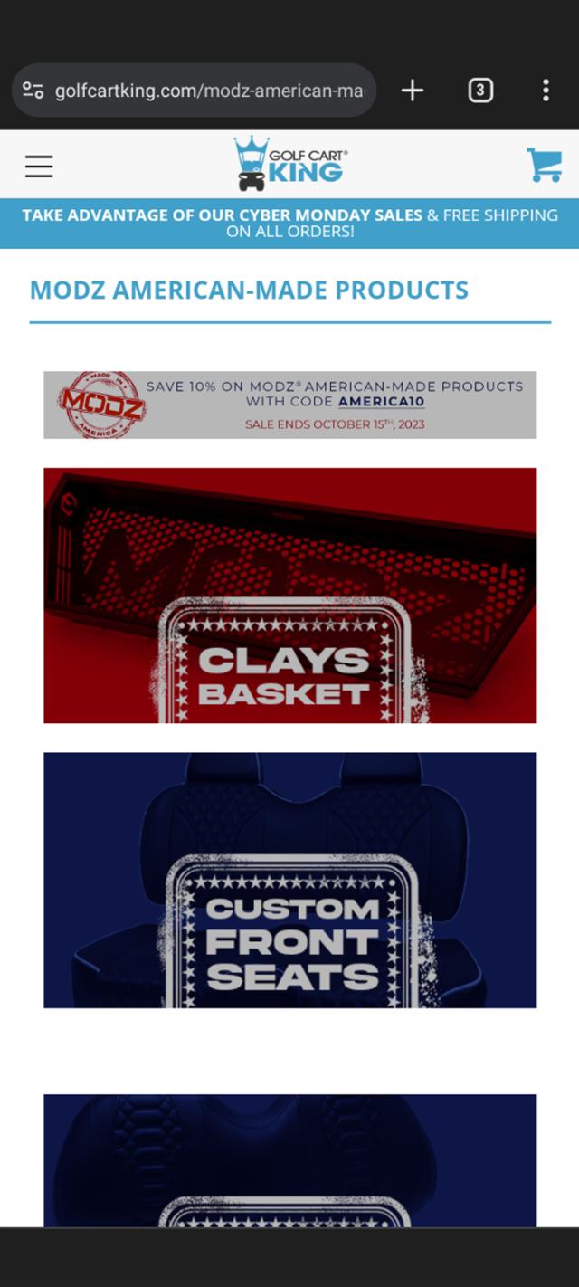 Golf Cart King checkout page showing Golf Cart King coupon code box | Screenshot taken by SimplyCodes community member on Dec 7, 2023