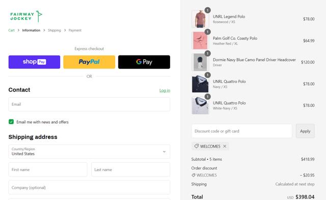 GOLF.com checkout page showing GOLF.com discount code box | Screenshot taken by SimplyCodes community member on Sep 30, 2024