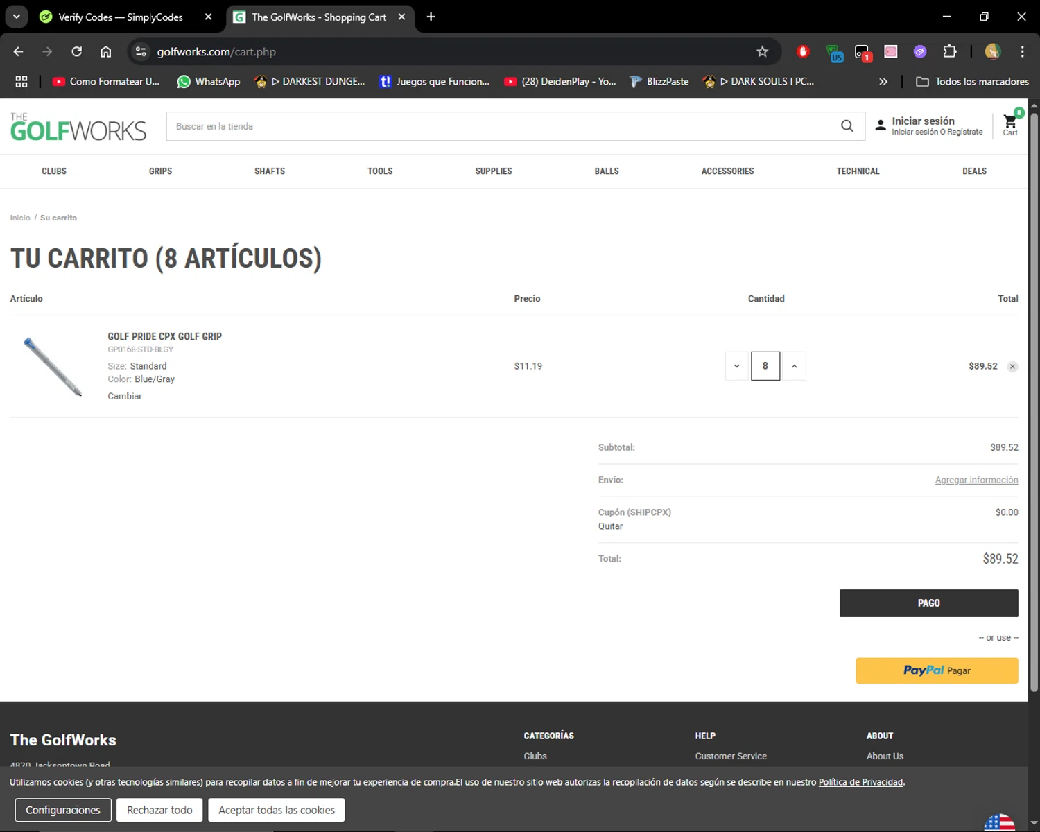 The GolfWorks checkout page showing The GolfWorks promo code box | Screenshot taken by SimplyCodes community member on Jul 3, 2025