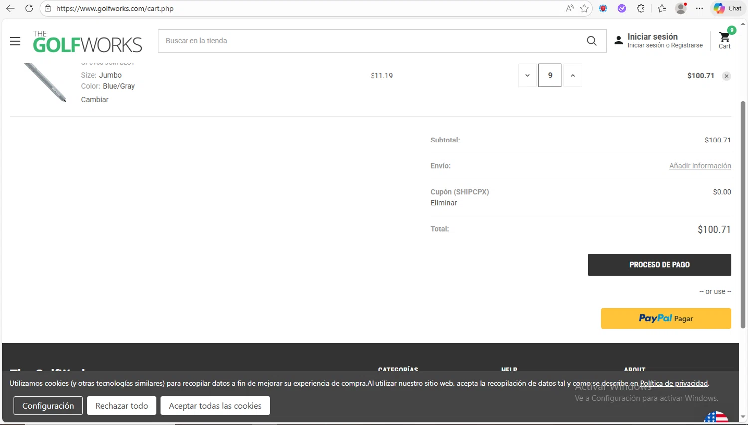 The GolfWorks checkout page showing The GolfWorks promo code box | Screenshot taken by SimplyCodes community member on Dec 25, 2025