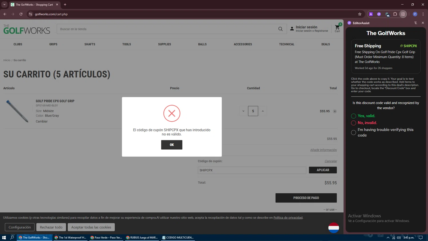 The GolfWorks checkout page showing The GolfWorks promo code box | Screenshot taken by SimplyCodes community member on Sep 7, 2025