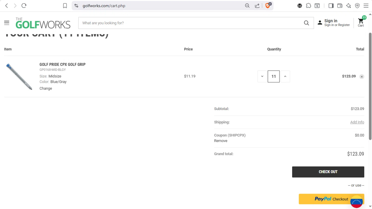 The GolfWorks checkout page showing The GolfWorks promo code box | Screenshot taken by SimplyCodes community member on Feb 2, 2026