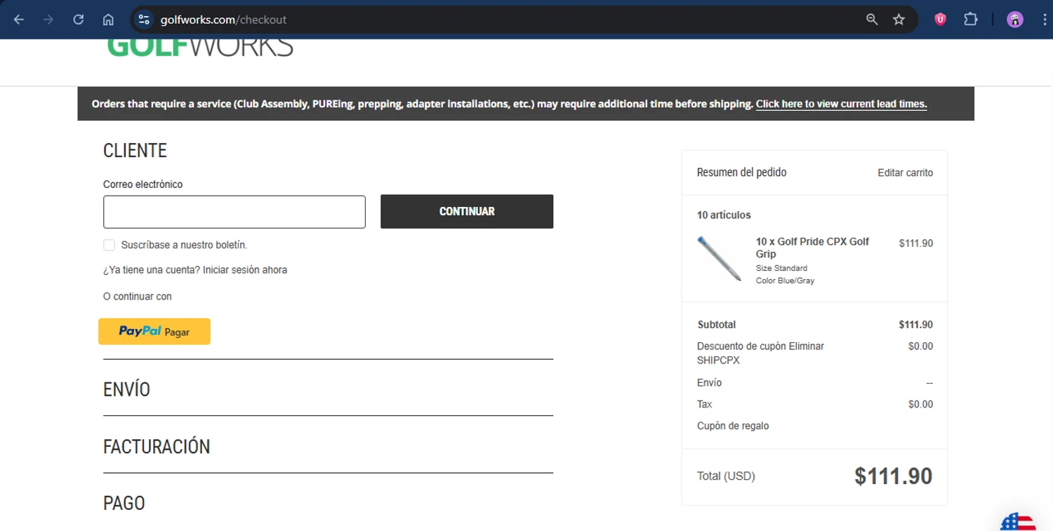 The GolfWorks checkout page showing The GolfWorks promo code box | Screenshot taken by SimplyCodes community member on Oct 9, 2025