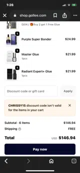 Gollee coupon verification screenshot