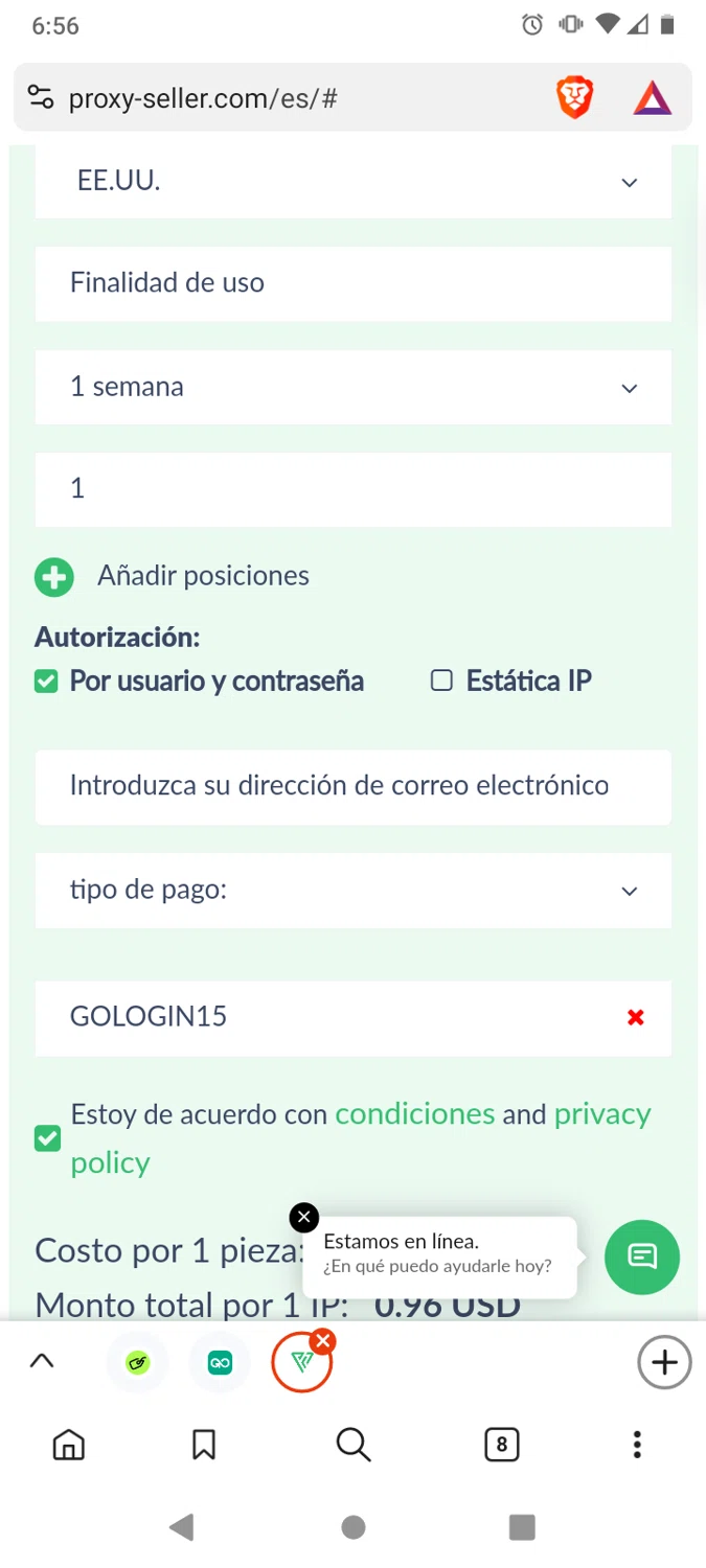 GoLogin checkout page showing GoLogin promo code box | Screenshot taken by SimplyCodes community member on Jan 15, 2025