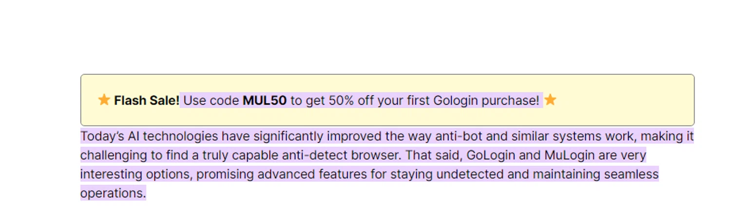 GoLogin promo code screenshot showing code MUL50 applied at GoLogin checkout page. Uploaded by SimplyCodes community member RonaldAcunaJr on Jan 3, 2026