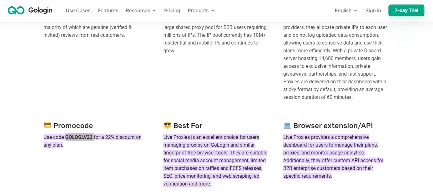 GoLogin promo code screenshot showing code GOLOGLV22 applied at GoLogin checkout page. Uploaded by SimplyCodes community member RonaldAcunaJr on Feb 2, 2026