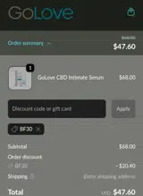 BF30 coupon verification screenshot