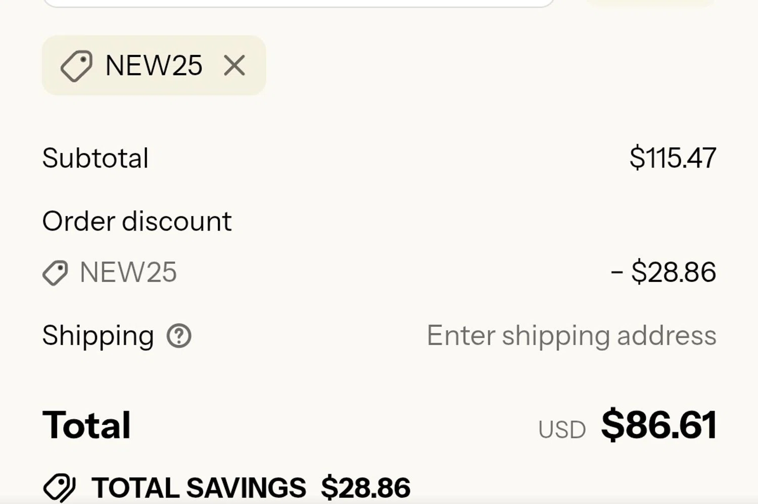 GoMacro promo code screenshot showing code New25 applied at GoMacro checkout page. Uploaded by SimplyCodes community member EugeniaRoMa on Sep 23, 2025