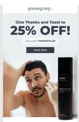 THANKFUL25 coupon verification screenshot