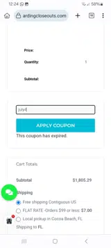 july4 coupon verification screenshot