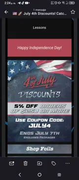 july4 coupon verification screenshot