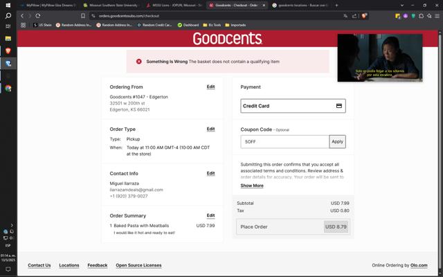 Goodcents checkout page showing Goodcents promo code box | Screenshot taken by SimplyCodes community member on May 13, 2025