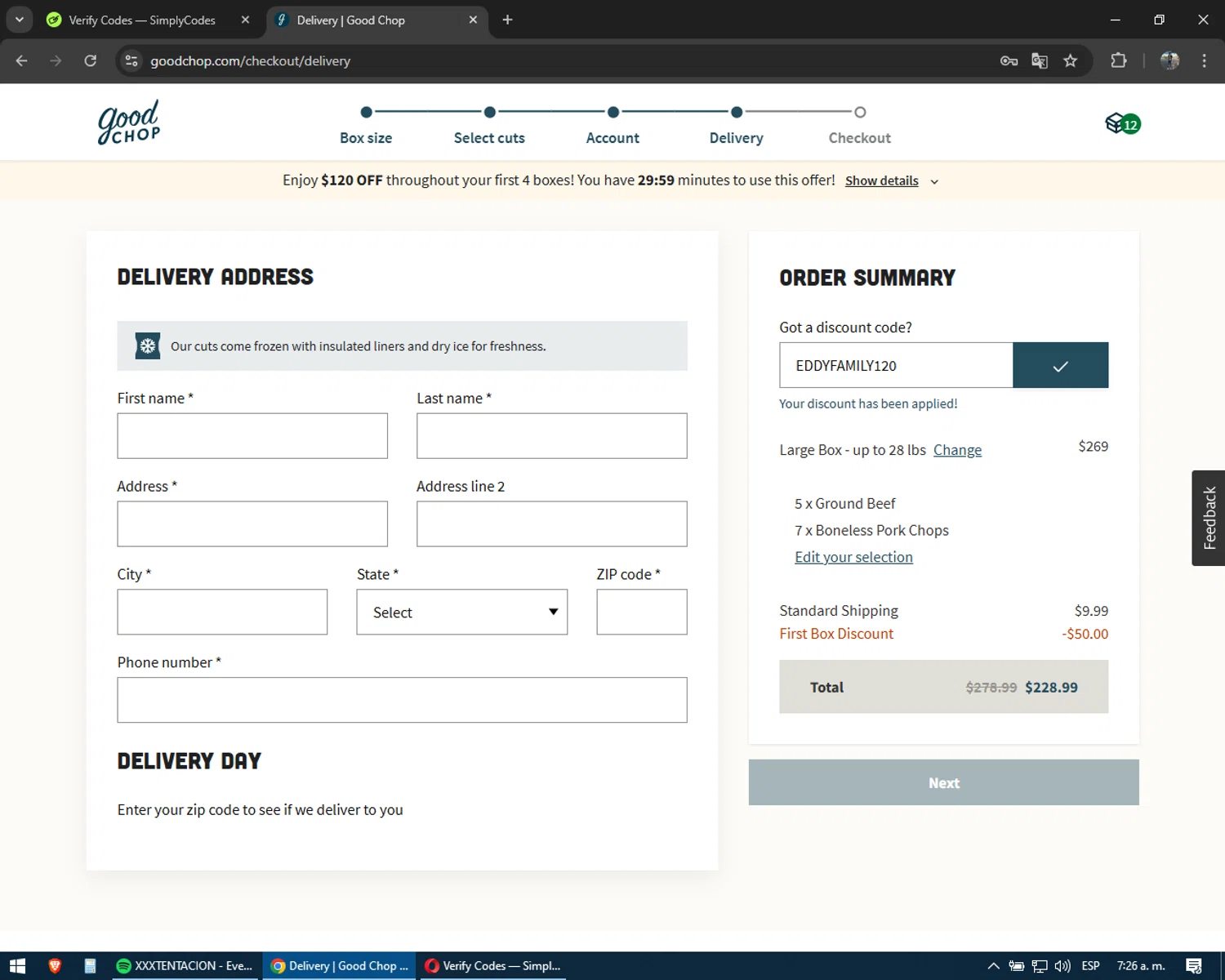 where to use Hubs promo code box