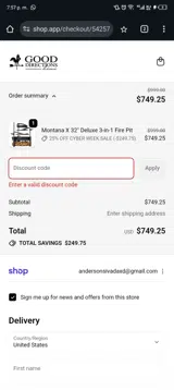 FIRE30 coupon verification screenshot