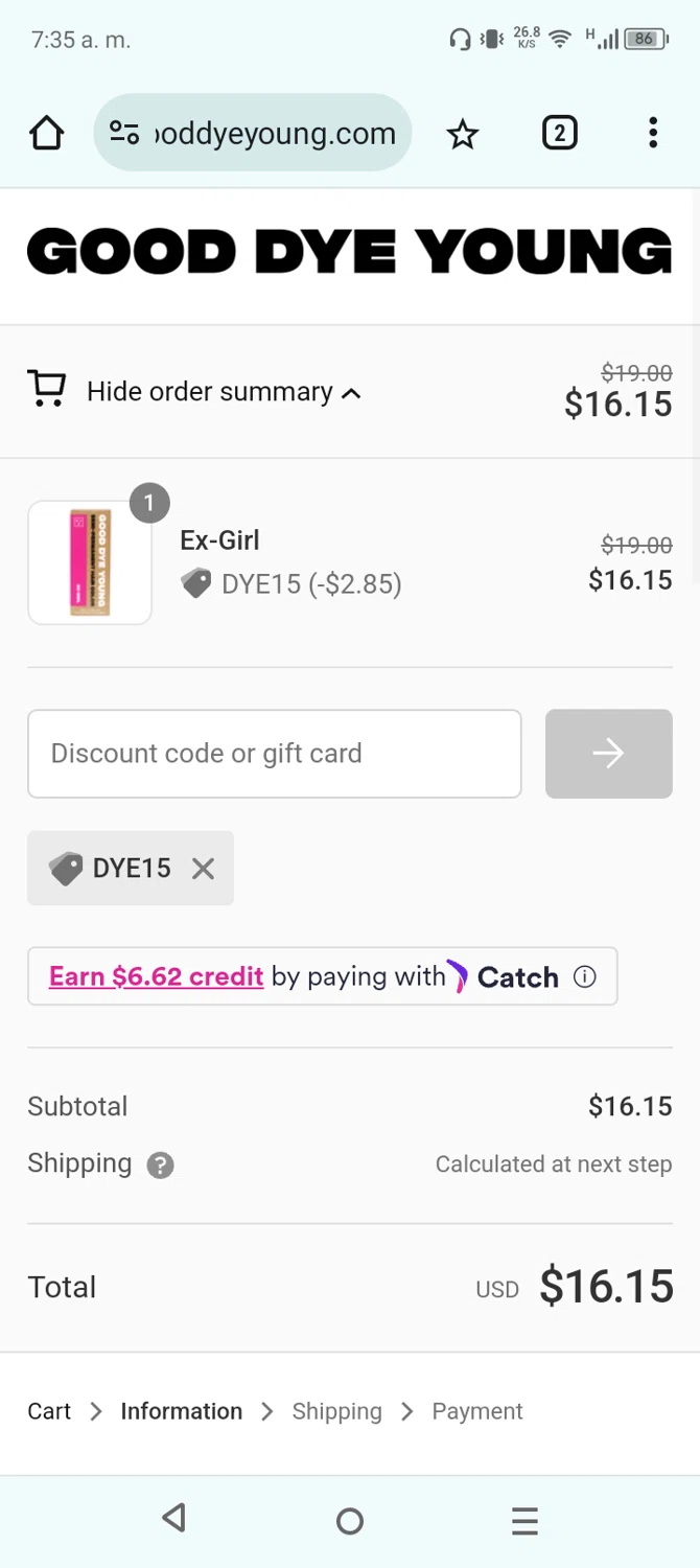 where to use goodDYEyoung promo code box
