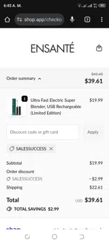 SALESSUCCESS coupon verification screenshot