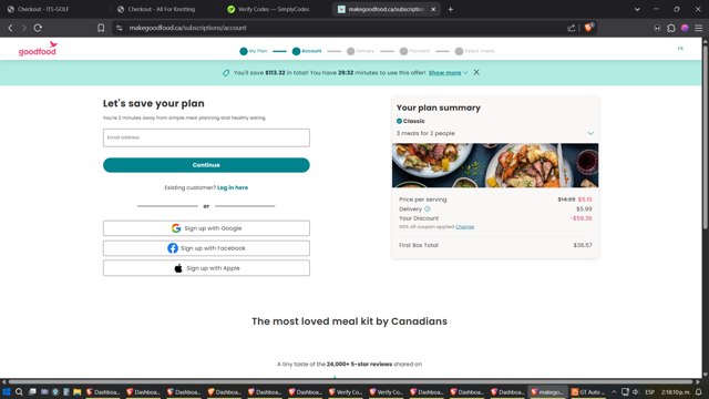Goodfood checkout page showing Goodfood promo code box | Screenshot taken by SimplyCodes community member on May 8, 2025