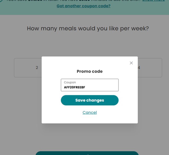 Goodfood checkout page showing Goodfood promo code box | Screenshot taken by SimplyCodes community member on Jun 26, 2025
