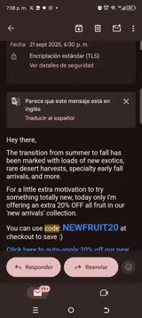 Newfruit20 coupon verification screenshot