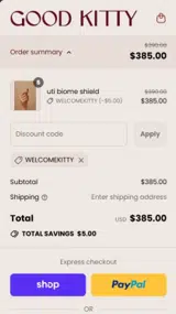 WELCOMEKITTY coupon verification screenshot