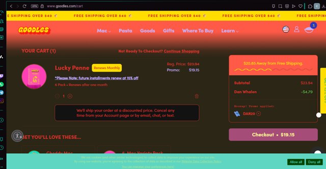 Goodles checkout page showing Goodles promo code box | Screenshot taken by SimplyCodes community member on Jun 14, 2025