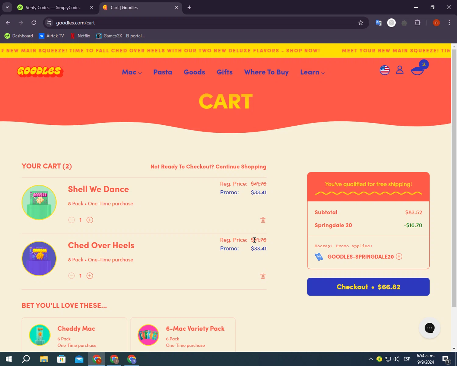 where to use GOODLES promo code box