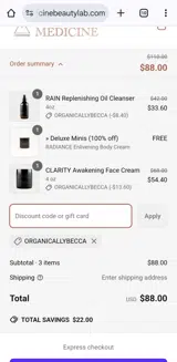 Organicallybecca coupon verification screenshot