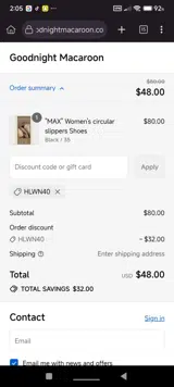 HLWN40 coupon verification screenshot