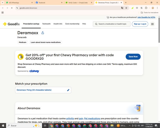 GoodRx checkout page showing GoodRx promo code box | Screenshot taken by SimplyCodes community member on Apr 11, 2025
