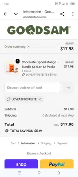 LOVEATFIRSTBITE coupon verification screenshot