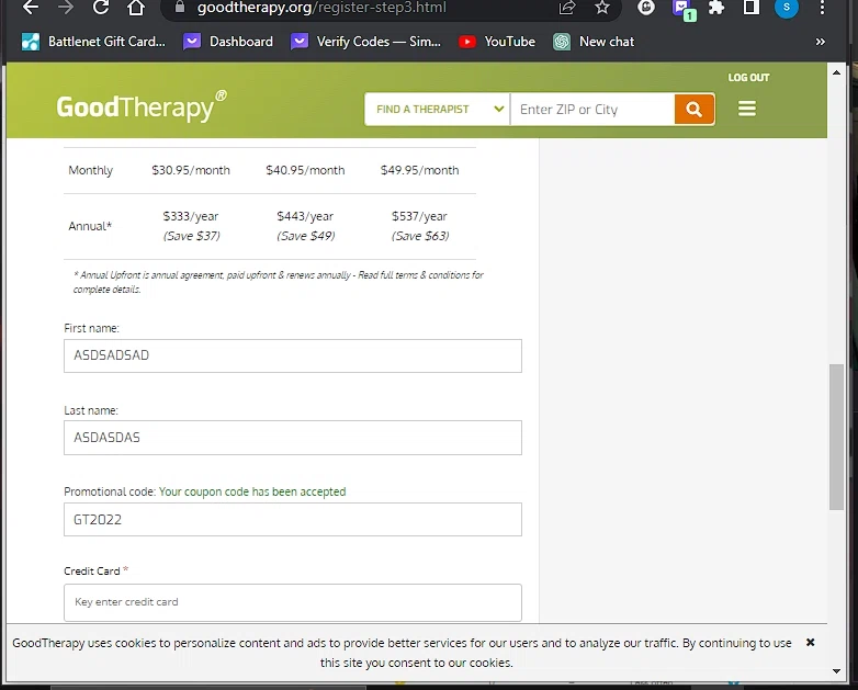 how to use Goodtherapy coupons