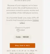 hbd20 coupon verification screenshot