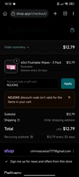 NOJOKE coupon verification screenshot