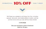 Goo Goo Cluster coupon verification screenshot