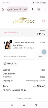 RMN20 coupon verification screenshot