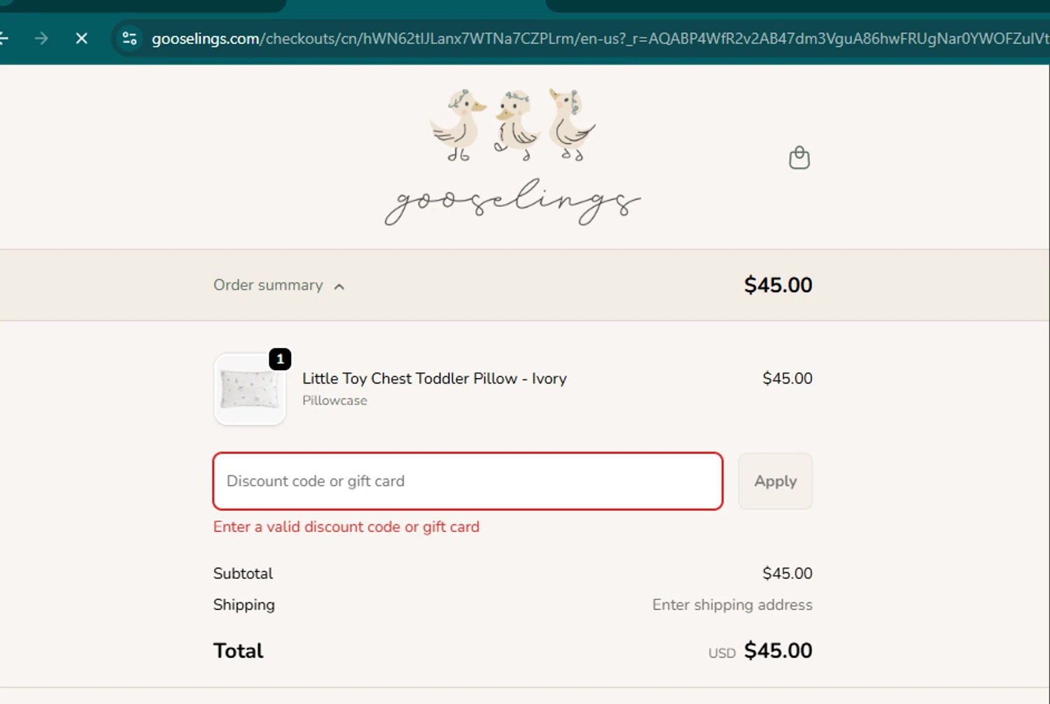 Gooselings promo code screenshot showing code THANKFUL25 applied at Gooselings checkout page. Uploaded by SimplyCodes community member samuelgomez2 on Dec 4, 2025