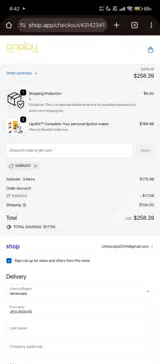 SABADO coupon verification screenshot