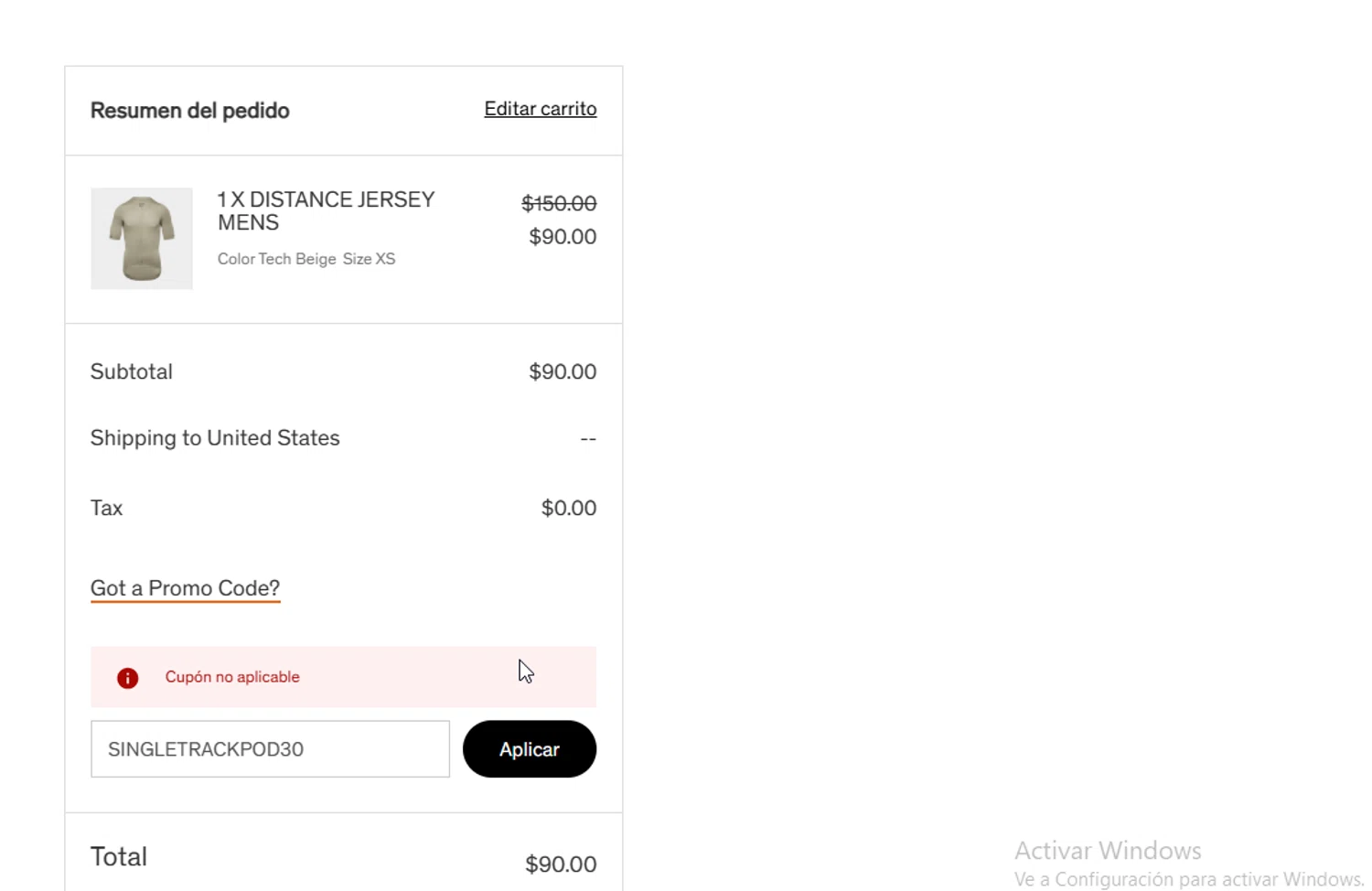 Gore Wear promo code screenshot showing code SINGLETRACKPOD30 applied at Gore Wear checkout page. Uploaded by SimplyCodes community member BudgetGuardian5712 on Dec 26, 2025