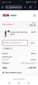 Spd25 coupon verification screenshot