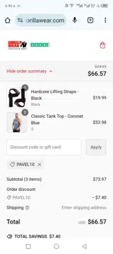 Pavel10 coupon verification screenshot