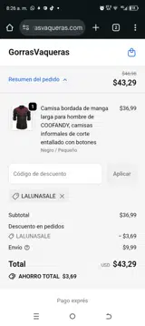 lalunasale coupon verification screenshot